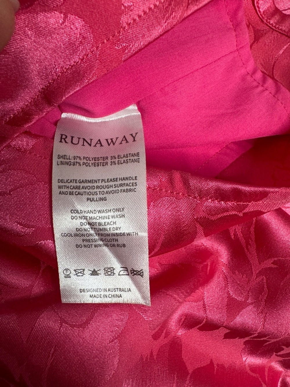 NEW Runaway the Label Floss Dress Pink Cutout Small One Shoulder - Picture 6 of 7